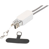 Lanyard per smartphone in plastica riciclata con cavo integrato 5-in-1 da 27 W Anser personalizzato con logo - Pubblienne