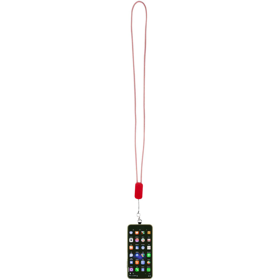 Lanyard per smartphone in plastica riciclata con cavo integrato 5-in-1 da 27 W Anser personalizzato con logo - Pubblienne