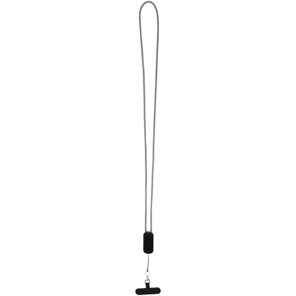 Lanyard per smartphone in plastica riciclata con cavo integrato 5-in-1 da 27 W Anser personalizzato con logo - Pubblienne