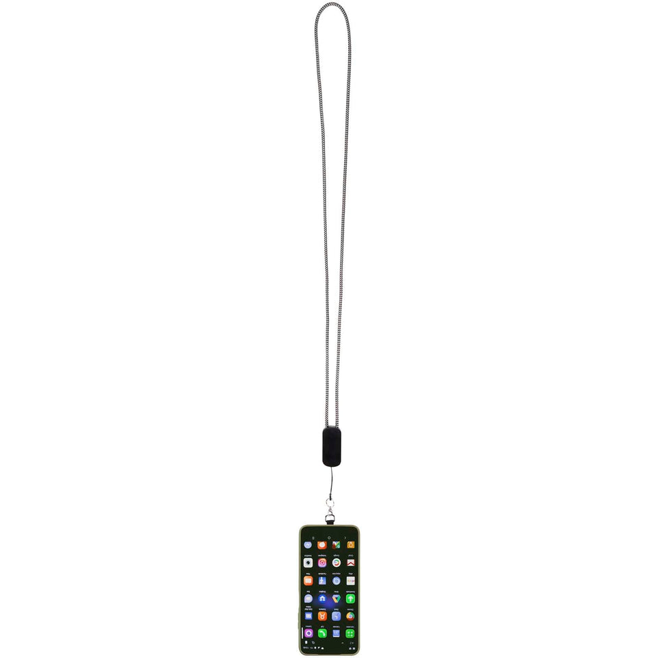 Lanyard per smartphone in plastica riciclata con cavo integrato 5-in-1 da 27 W Anser personalizzato con logo - Pubblienne