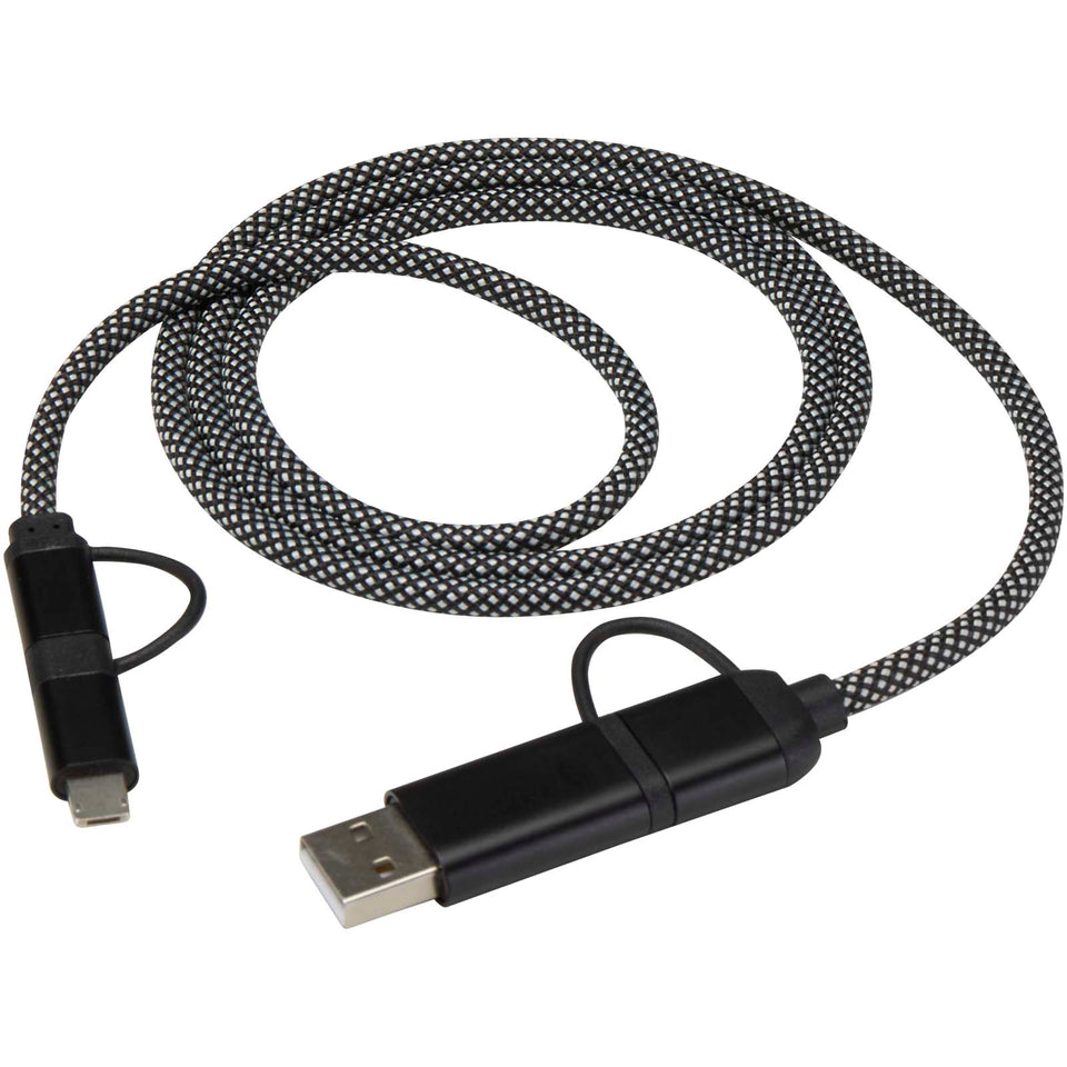 Cavo di ricarica magnetico 4 in 1 da 65 W e 100 cm, certificato RCS SMART personalizzato con logo - Pubblienne