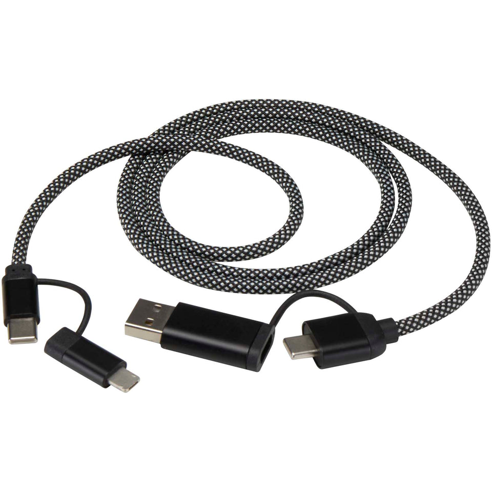 Cavo di ricarica magnetico 4 in 1 da 65 W e 100 cm, certificato RCS SMART personalizzato con logo - Pubblienne