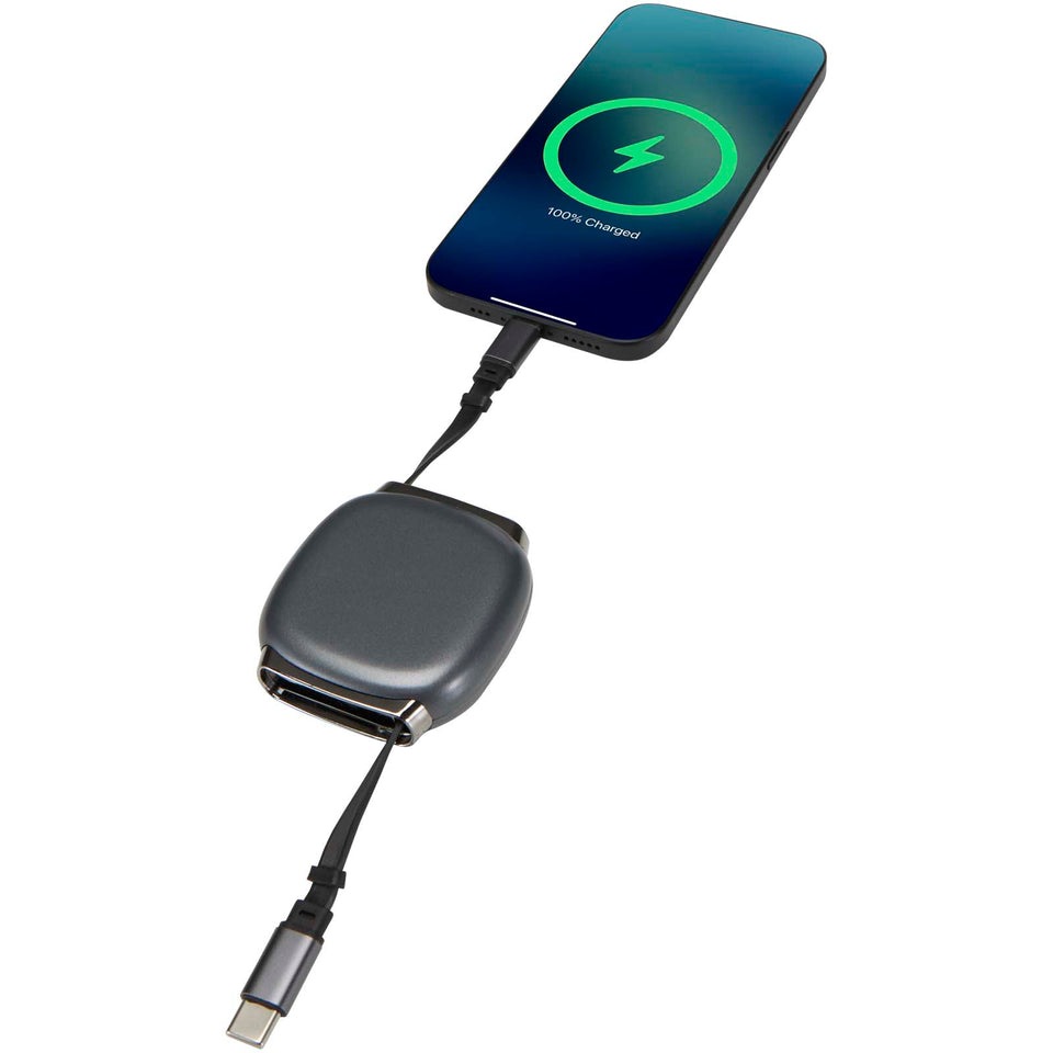 Cavo di ricarica PD CarPlay retrattile in plastica riciclata da 100 W Alphard personalizzato con logo - Pubblienne