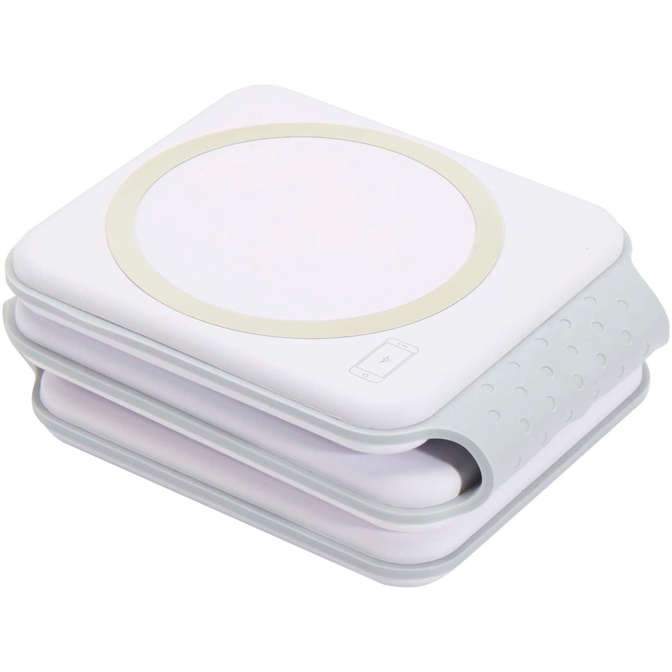 Caricabatterie wireless 3 in 1 da 15 W pieghevole in plastica riciclata Armus personalizzato con logo - Pubblienne