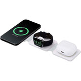 Caricabatterie wireless 3 in 1 da 15 W pieghevole in plastica riciclata Armus personalizzato con logo - Pubblienne