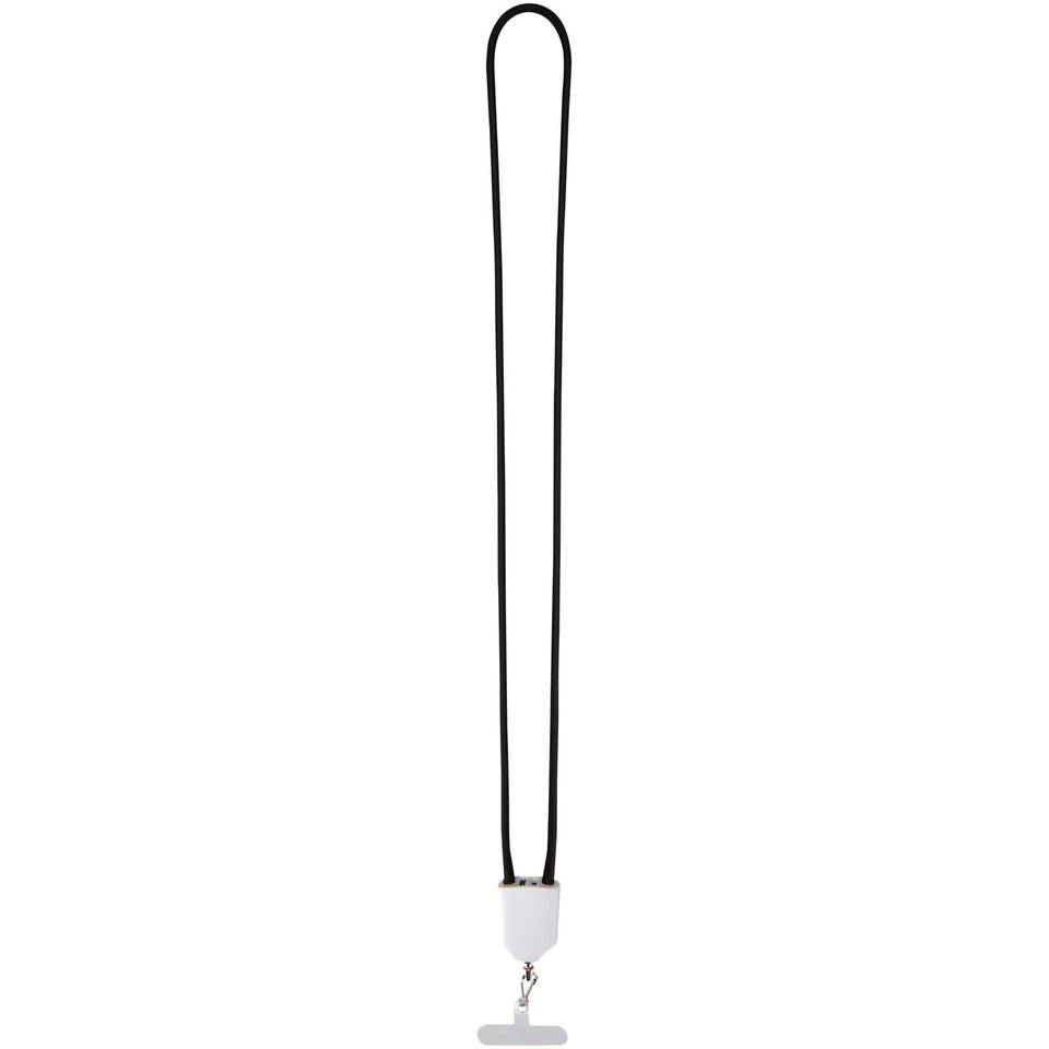 Cavo di ricarica 5-in-1 65W con lanyard in plastica riciclata Ion personalizzato con logo - Pubblienne