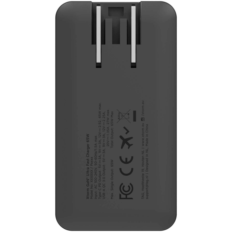 Set caricabatterie rapido da viaggio da 65 W con cavo e custodia Xtorm personalizzato con logo - Pubblienne
