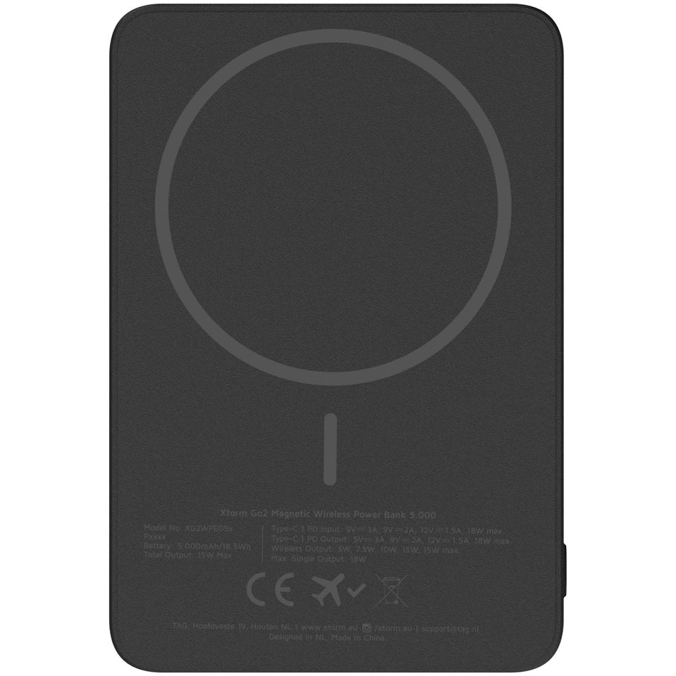 Power bank wireless da 5000 mAh 15 W Xtorm Go2 personalizzato con logo - Pubblienne