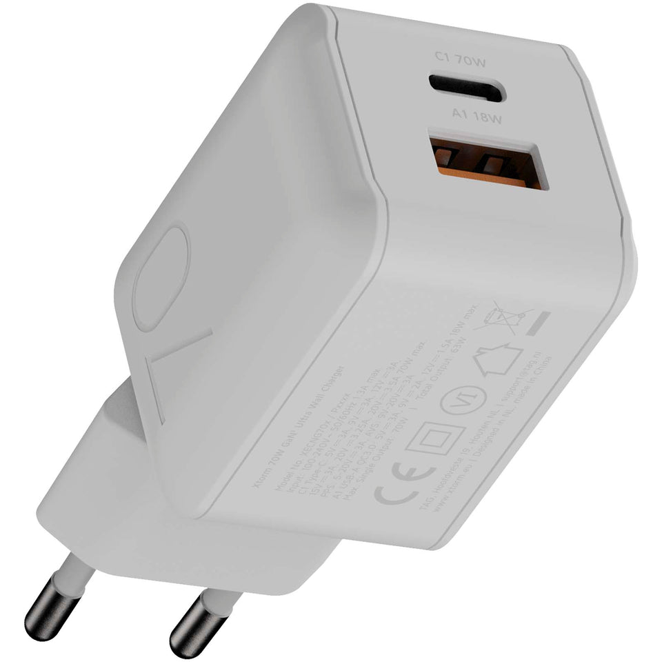 Caricabatterie da muro Xtorm 70W NextGen personalizzato con logo - Pubblienne