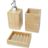 Set da bagno Hedon da 3 pezzi in bambù personalizzato con logo - Pubblienne