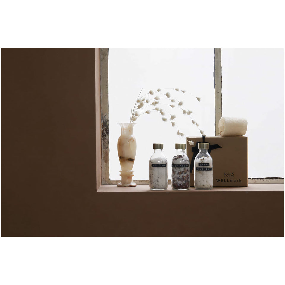 Set regalo di sali da bagno 3 pezzi da 200 ml Wellmark Just Relax personalizzato con logo - Pubblienne