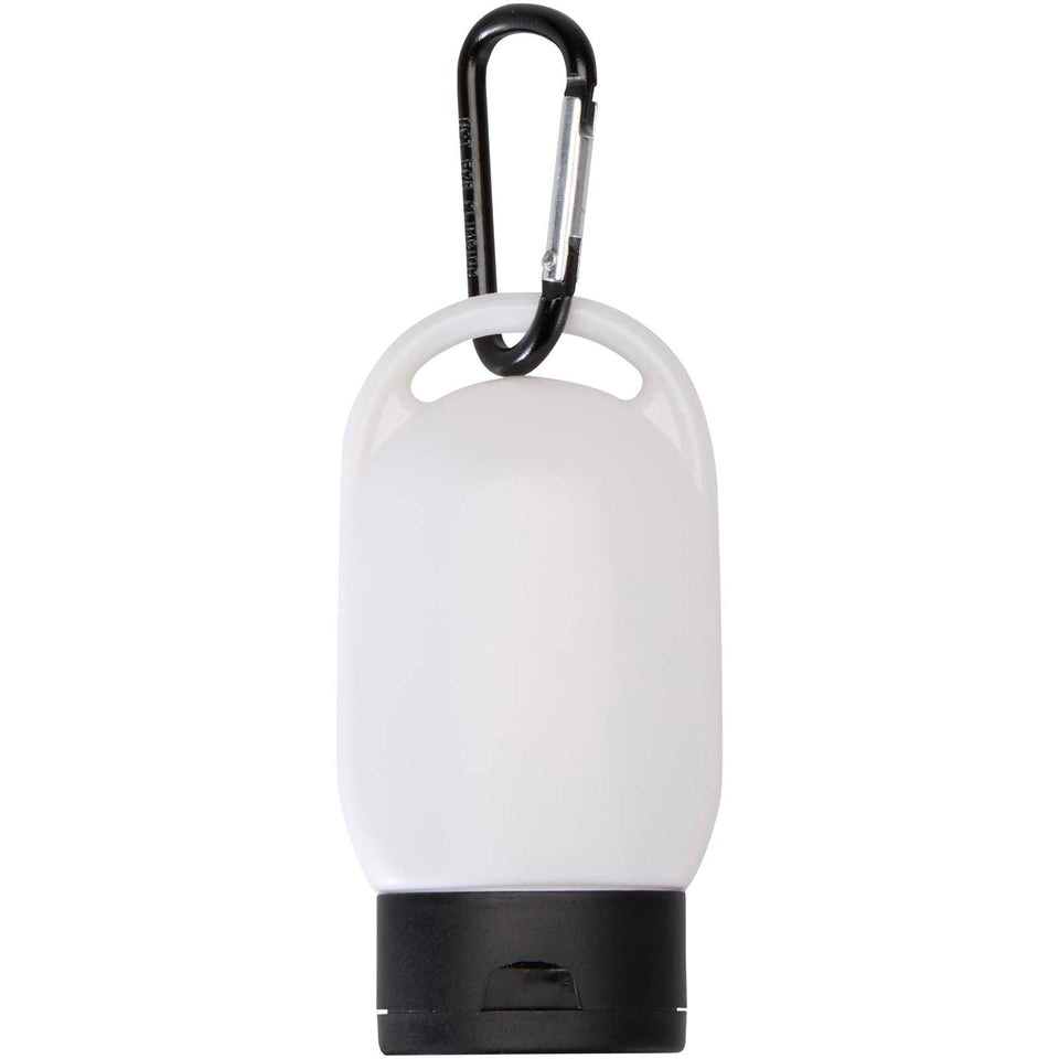 Crema solare SPF 30 con moschettone Rosie personalizzato con logo - Pubblienne