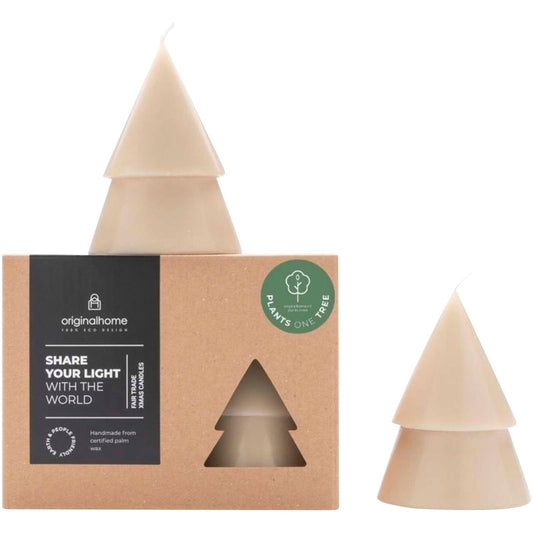 Set di due Candele a forma di albero di Natale - formato medio Originalhome personalizzato con logo - Pubblienne