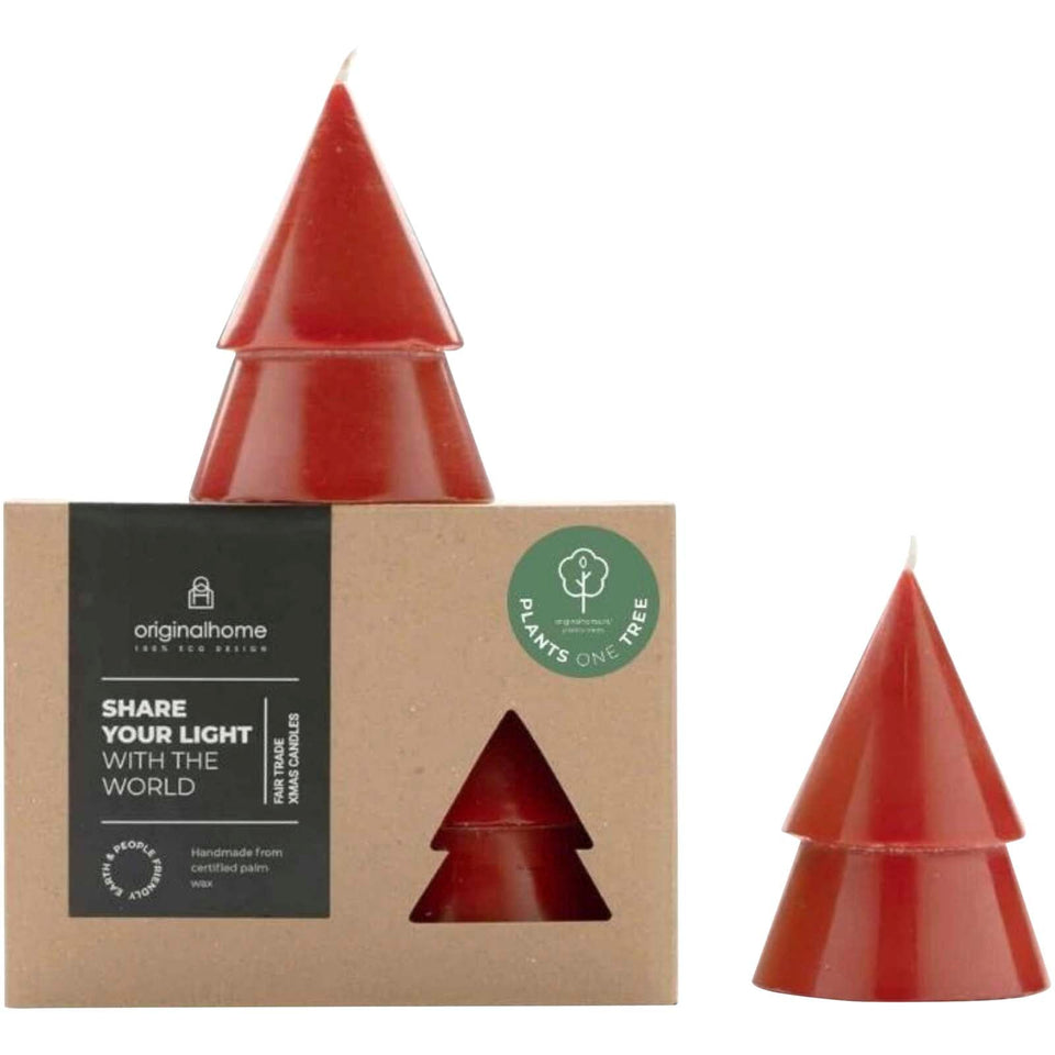 Set di due Candele a forma di albero di Natale - formato medio Originalhome personalizzato con logo - Pubblienne