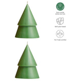 Set di due Candele a forma di albero di Natale - formato medio Originalhome personalizzato con logo - Pubblienne