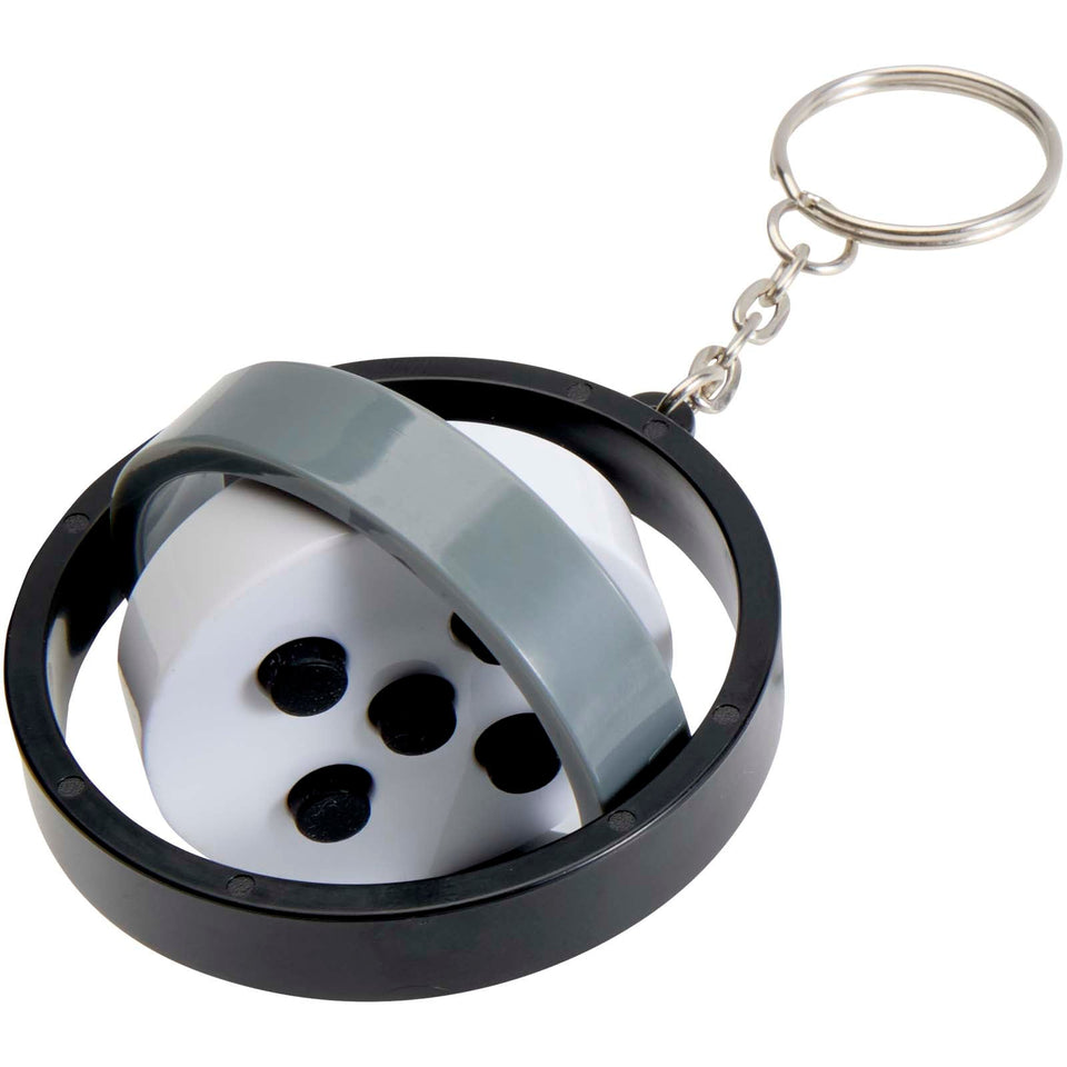 Portachiavi antistress con giroscopio in plastica riciclata Spinx personalizzato con logo - Pubblienne