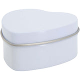 Candela in scatola di latta a forma di cuore all'aroma di vaniglia Blissful personalizzato con logo - Pubblienne