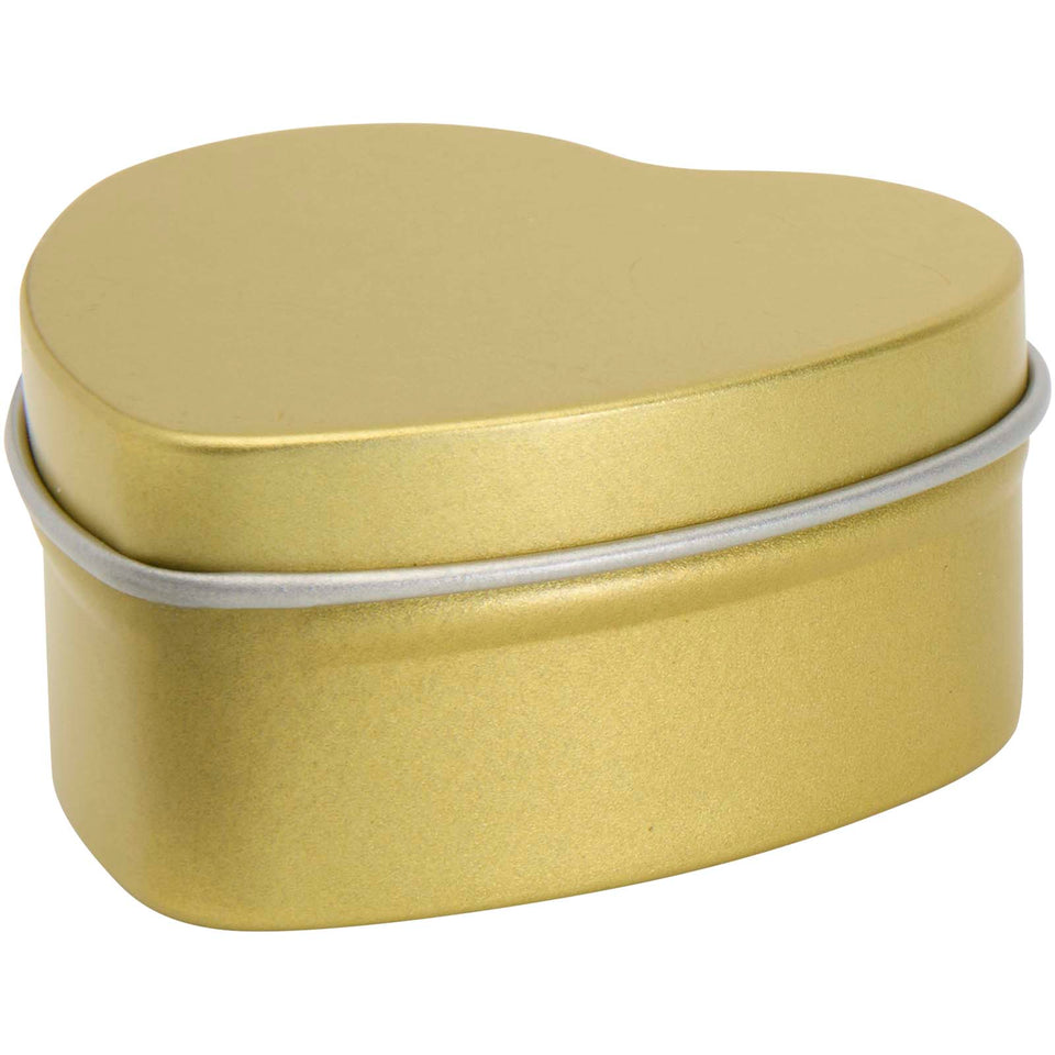 Candela in scatola di latta a forma di cuore all'aroma di vaniglia Blissful personalizzato con logo - Pubblienne