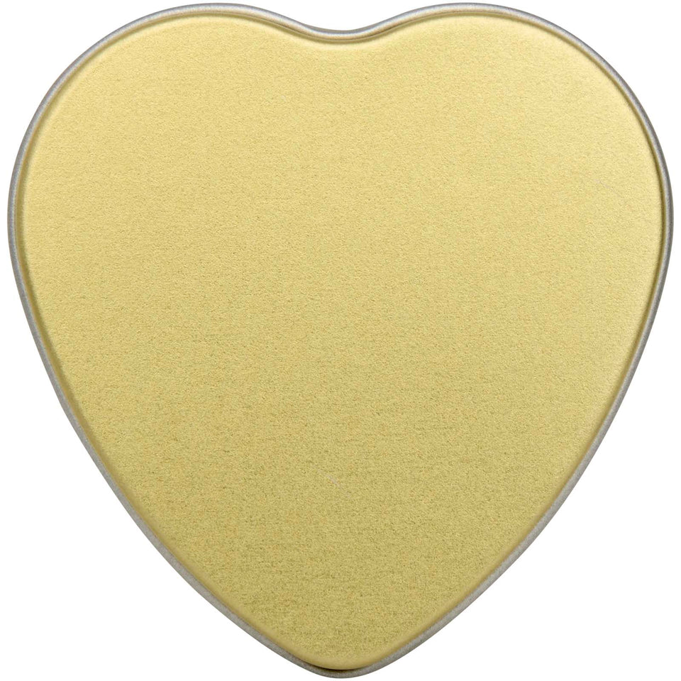 Candela in scatola di latta a forma di cuore all'aroma di vaniglia Blissful personalizzato con logo - Pubblienne