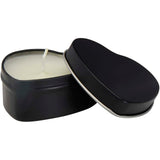 Candela in scatola di latta a forma di cuore all'aroma di vaniglia Blissful personalizzato con logo - Pubblienne