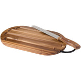 Tagliere in legno di acacia con coltello per il pane Prestige personalizzato con logo - Pubblienne