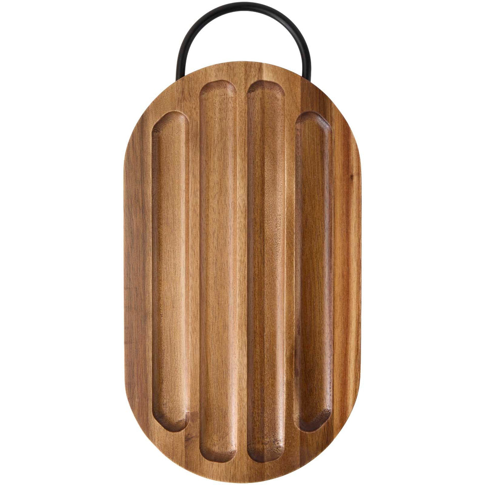 Tagliere in legno di acacia con coltello per il pane Prestige personalizzato con logo - Pubblienne