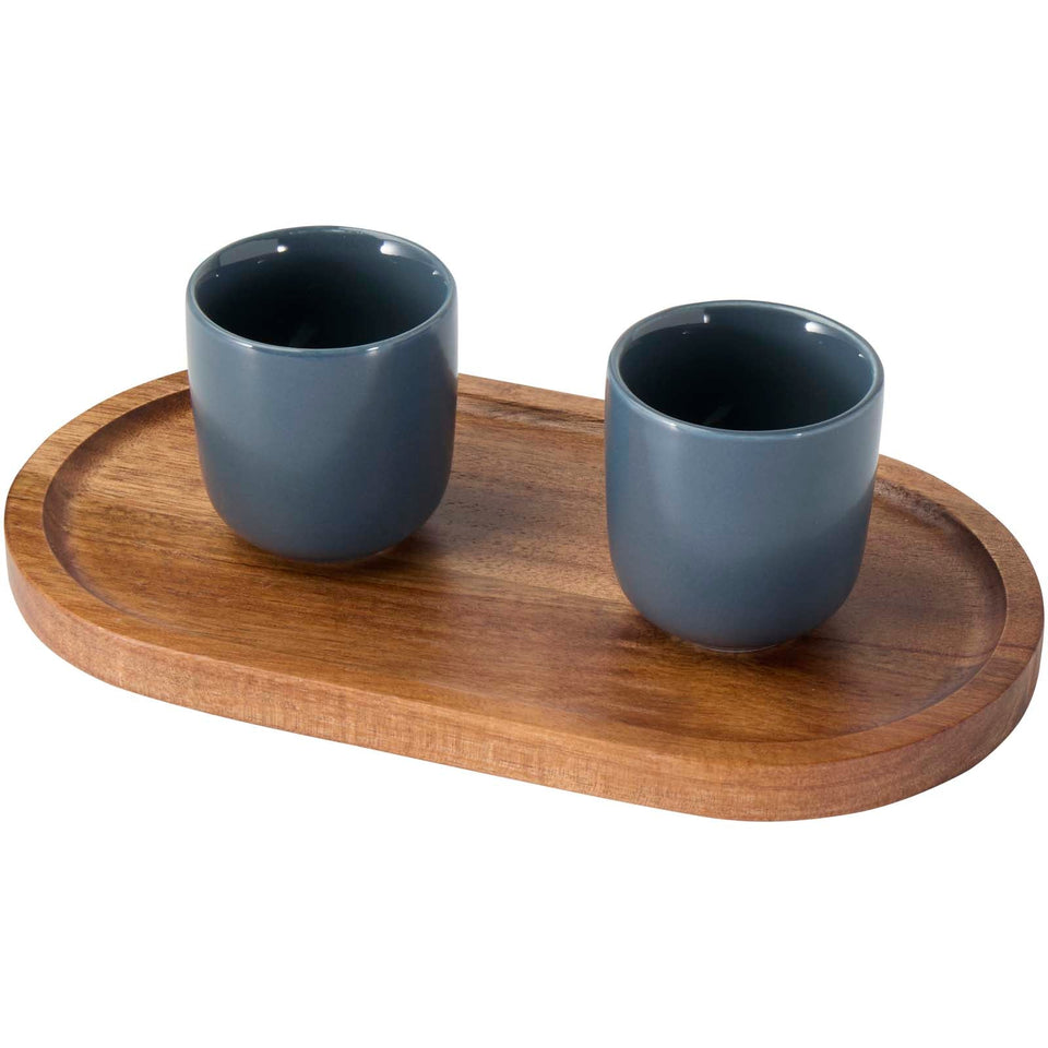 Vassoio da portata in legno di acacia Edge personalizzato con logo - Pubblienne