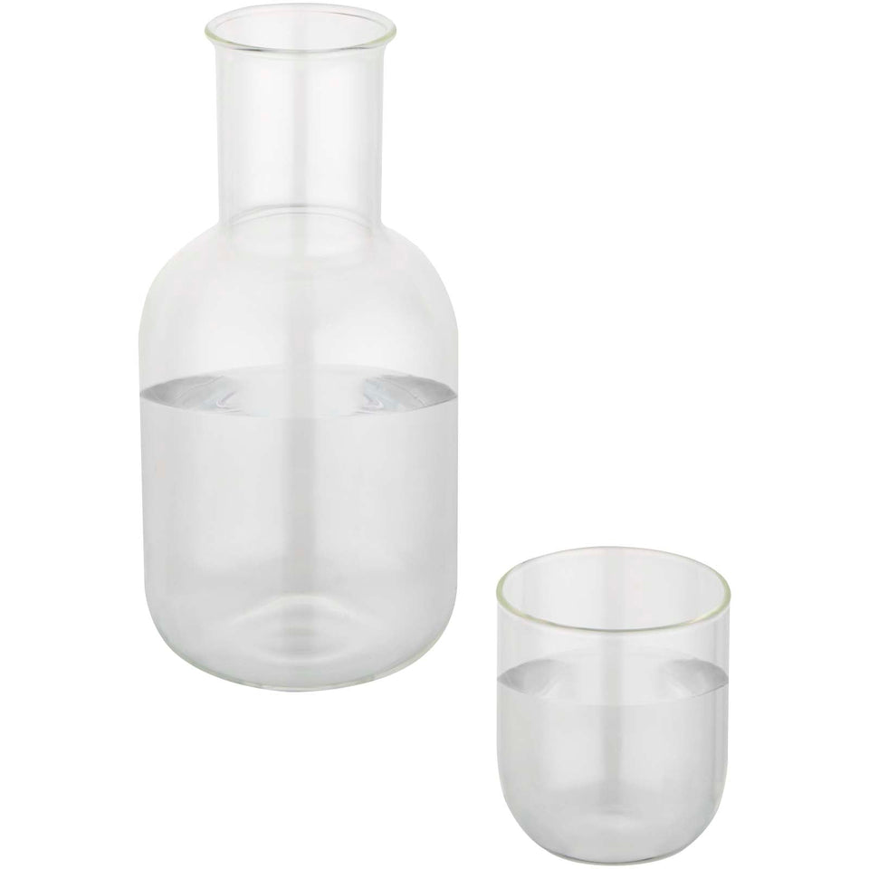 Set di caraffa e bicchieri in vetro con finitura opaca Amelie personalizzato con logo - Pubblienne