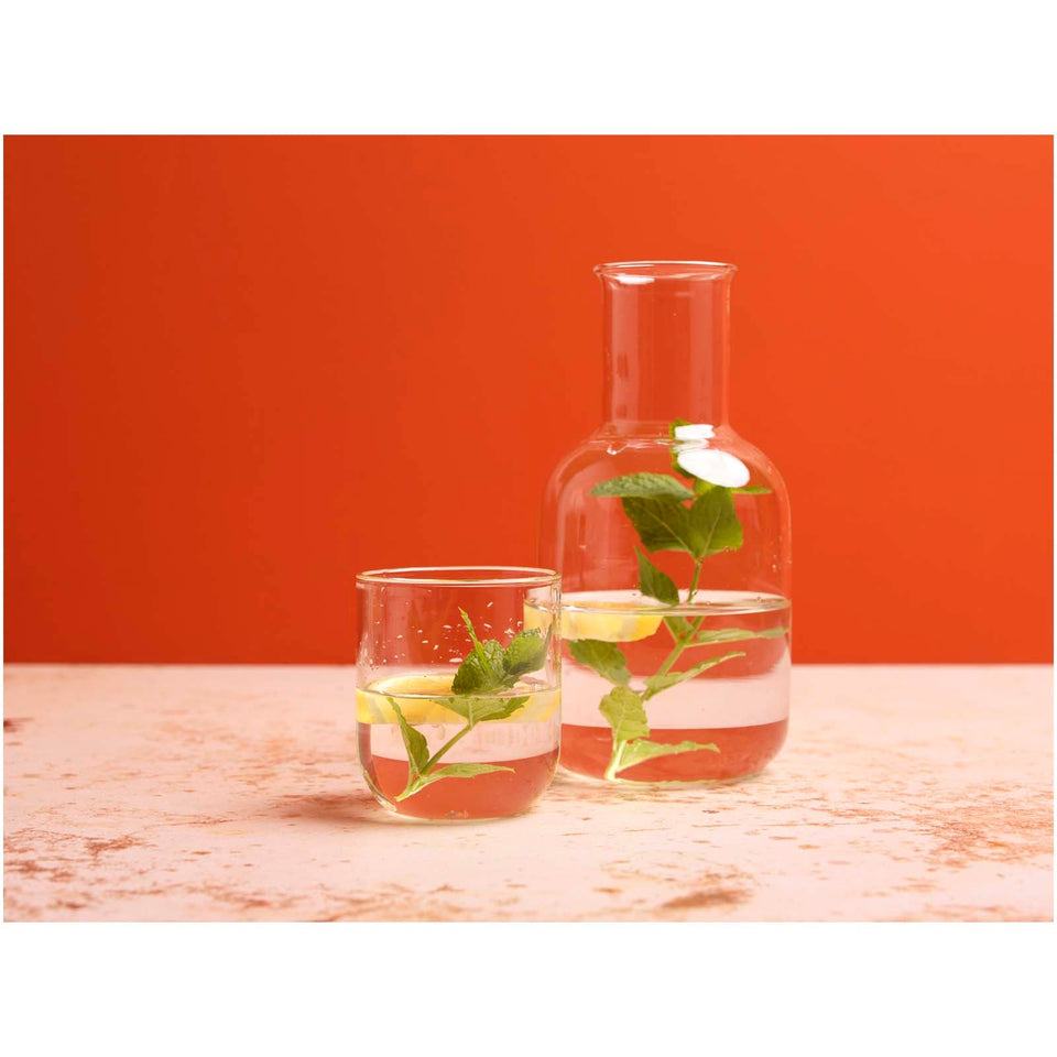Set di caraffa e bicchieri in vetro con finitura opaca Amelie personalizzato con logo - Pubblienne