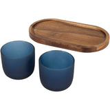 Set di vassoio da portata in legno con set di bicchieri in vetro con finitura opaca Male personalizzato con logo - Pubblienne