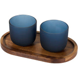 Set di vassoio da portata in legno con set di bicchieri in vetro con finitura opaca Male personalizzato con logo - Pubblienne