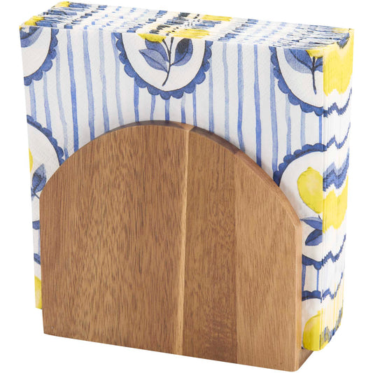 Portatovaglioli in legno di acacia Charm personalizzato con logo - Pubblienne