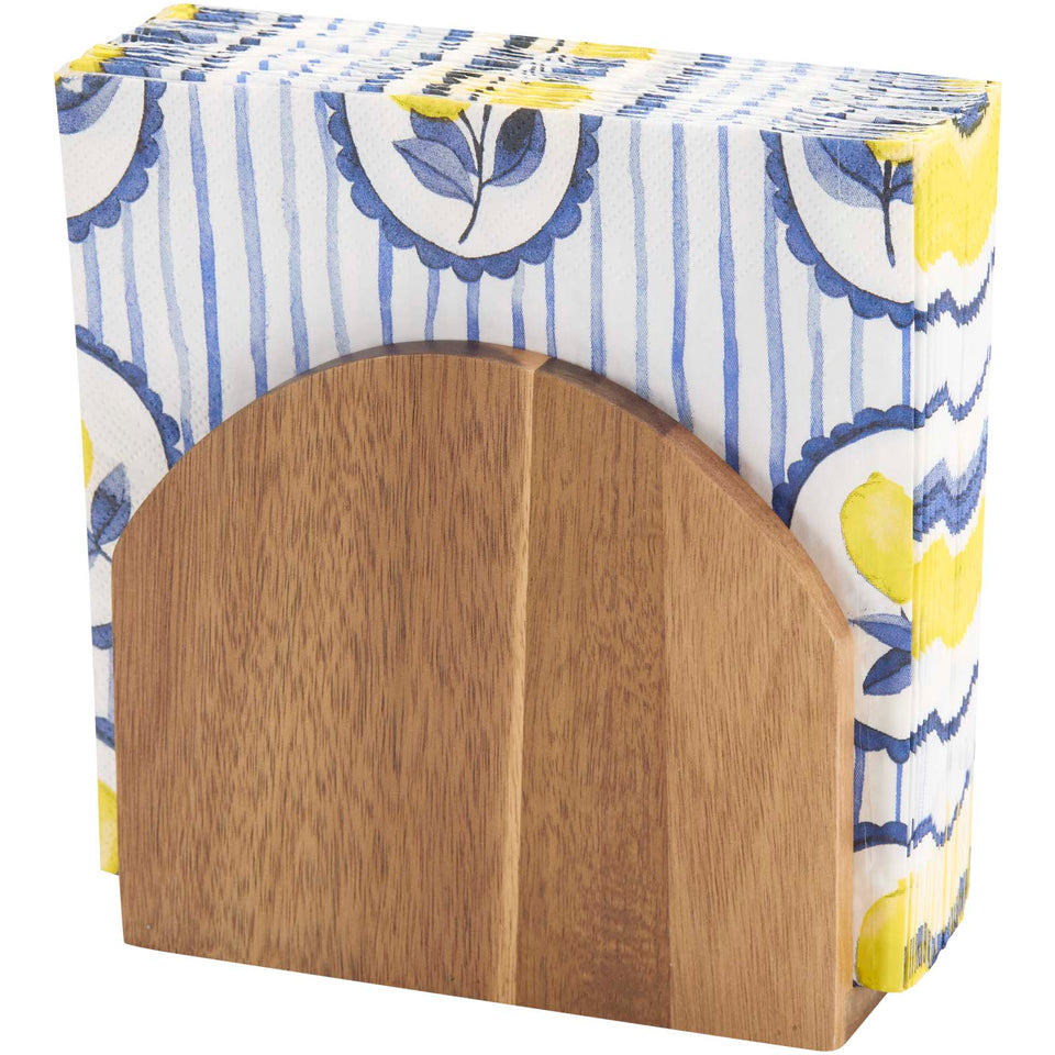 Portatovaglioli in legno di acacia Charm personalizzato con logo - Pubblienne
