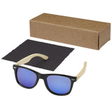 Occhiali da sole Taiyō con lenti polarizzate a specchio in rPET/bambù con confezione regalo personalizzato con logo - Pubblienne