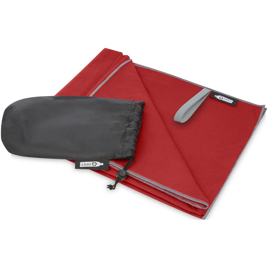 Asciugamano Pieter ultra leggero e ad asciugatura rapida in PET riciclato 130 x 80 cm personalizzato con logo - Pubblienne