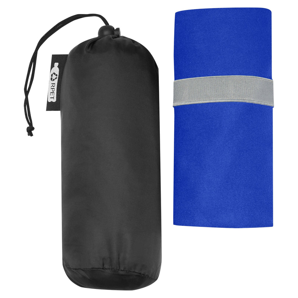 Asciugamano Pieter ultra leggero e ad asciugatura rapida in PET riciclato 130 x 80 cm personalizzato con logo - Pubblienne