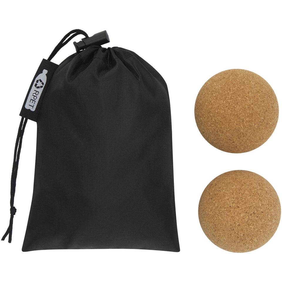 Pallina per yoga in sughero Trikona - set da 2 personalizzato con logo - Pubblienne
