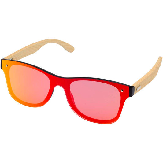 Occhiali da sole con stanghette in bambù Tan personalizzato con logo - Pubblienne