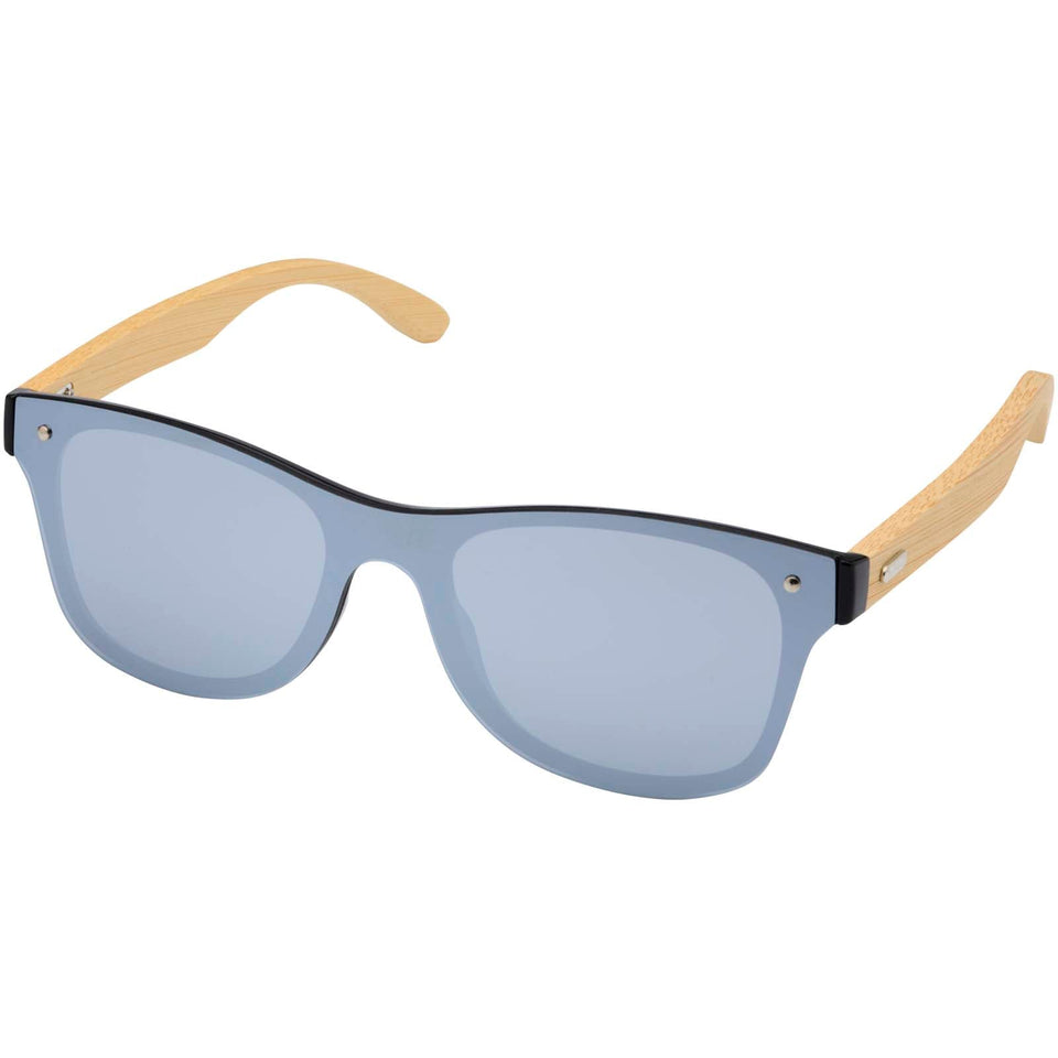 Occhiali da sole con stanghette in bambù Tan personalizzato con logo - Pubblienne
