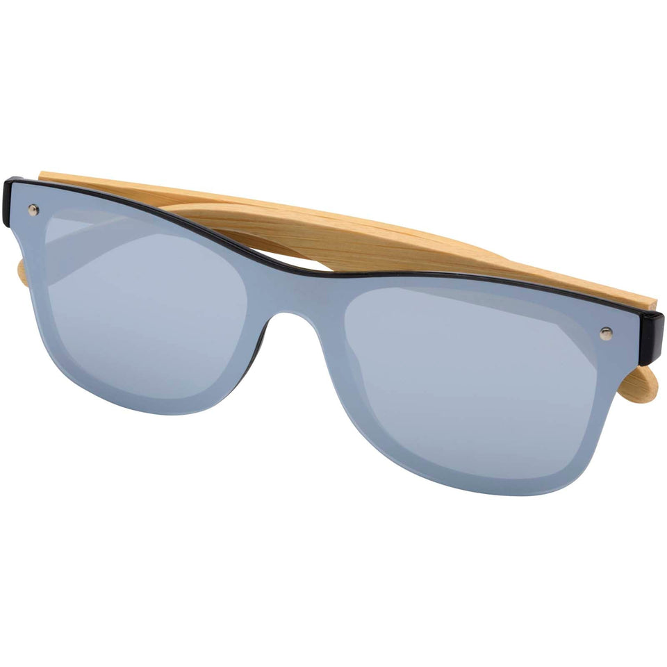 Occhiali da sole con stanghette in bambù Tan personalizzato con logo - Pubblienne