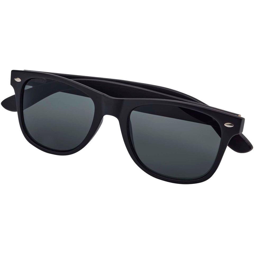 Occhiali da sole in bambù con rivestimento nero Arlo personalizzato con logo - Pubblienne
