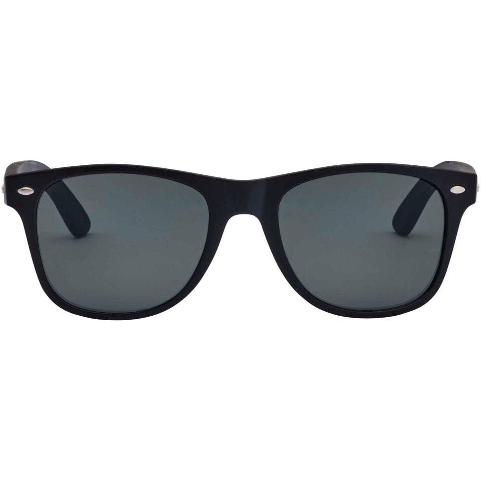 Occhiali da sole in bambù con rivestimento nero Arlo personalizzato con logo - Pubblienne