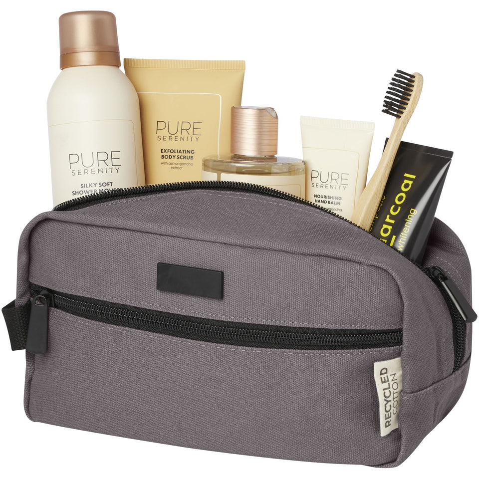 Borsa porta accessori in canvas riciclato certificato GRS Joey - 3,5 L personalizzato con logo - Pubblienne