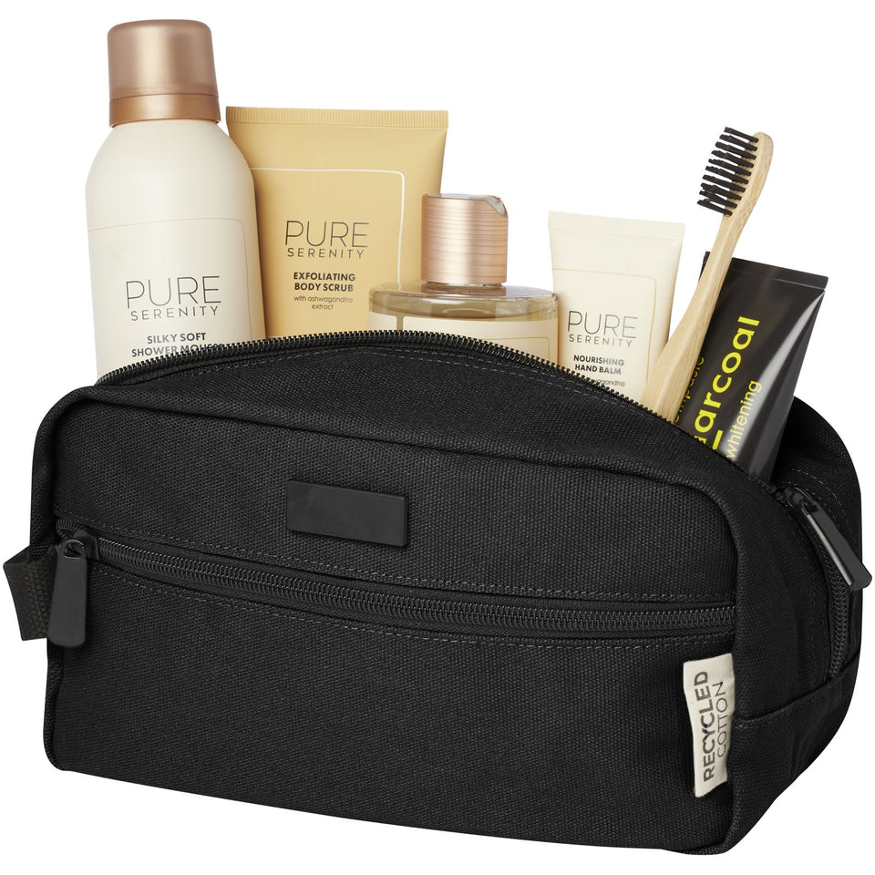 Borsa porta accessori in canvas riciclato certificato GRS Joey - 3,5 L personalizzato con logo - Pubblienne