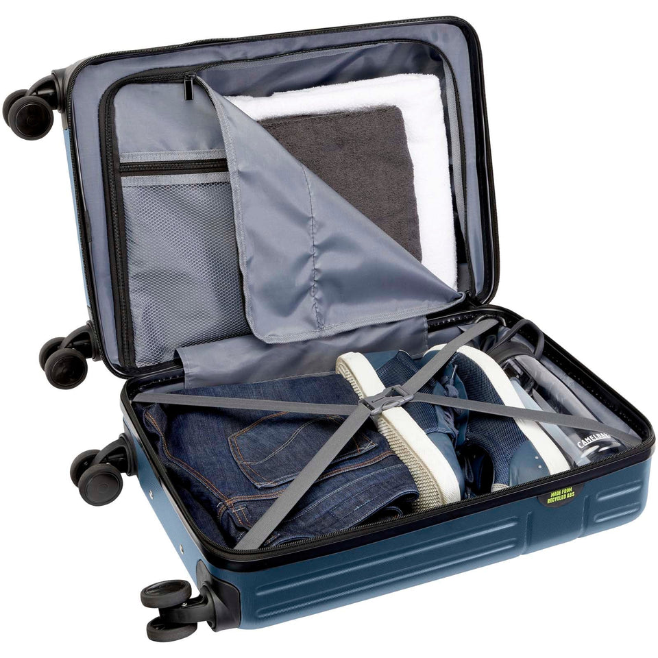 Trolley bagaglio a mano in materiale riciclato certificato GRS da 40 l per portatile da 20" Rover personalizzato con logo - Pubblienne