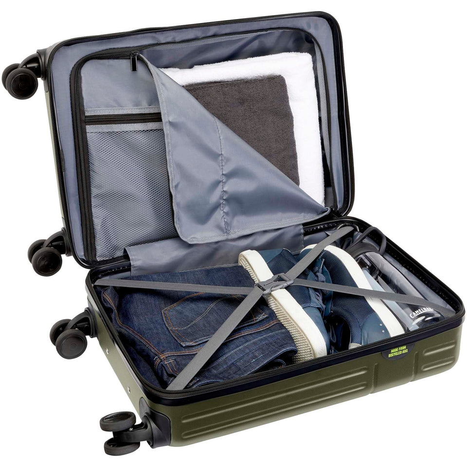 Trolley bagaglio a mano in materiale riciclato certificato GRS da 40 l per portatile da 20" Rover personalizzato con logo - Pubblienne