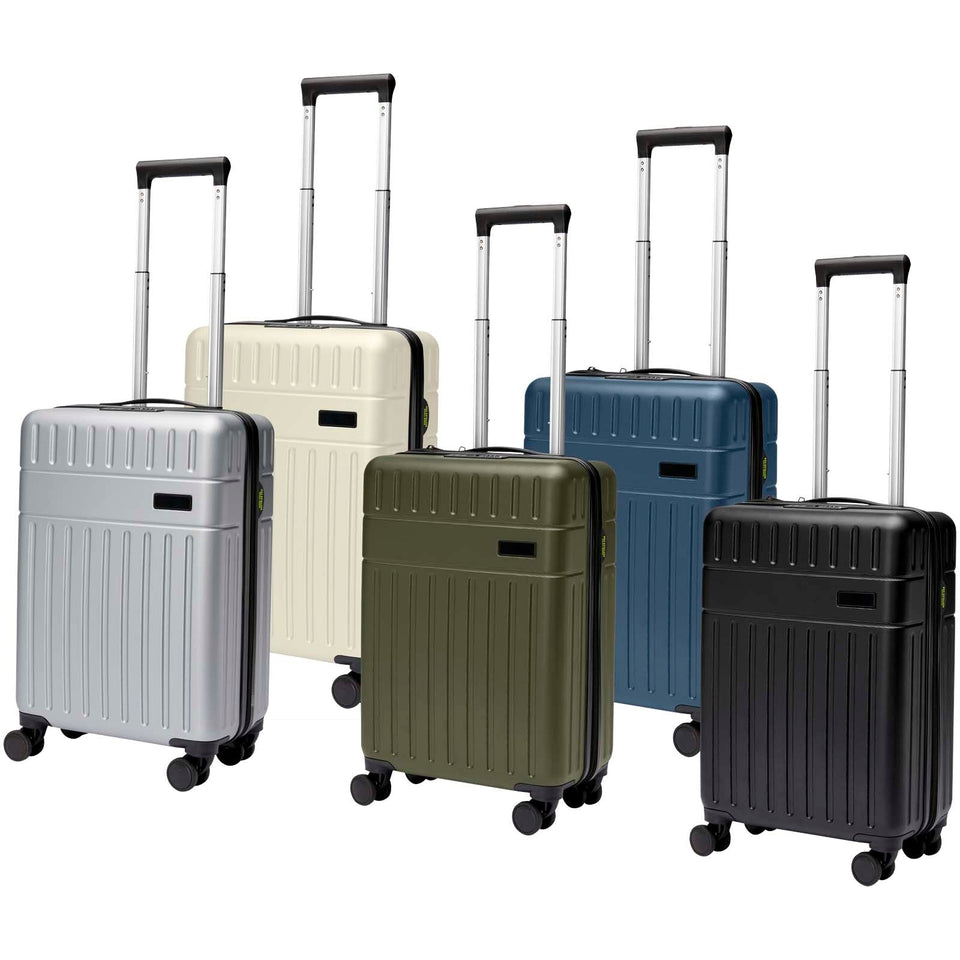 Trolley bagaglio a mano in materiale riciclato certificato GRS da 40 l per portatile da 20" Rover personalizzato con logo - Pubblienne
