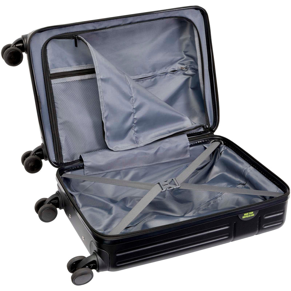 Trolley bagaglio a mano in materiale riciclato certificato GRS da 40 l per portatile da 20" Rover personalizzato con logo - Pubblienne