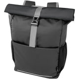 Borsa roll-top per bicicletta impermeabile in materiale riciclato certificato GRS per portatile da 15" Aqua personalizzato con logo - Pubblienne