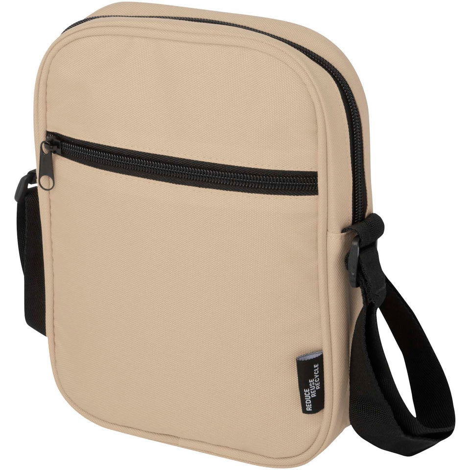 Borsa a tracolla in materiale riciclato certificato GRS Byron 2l personalizzato con logo - Pubblienne